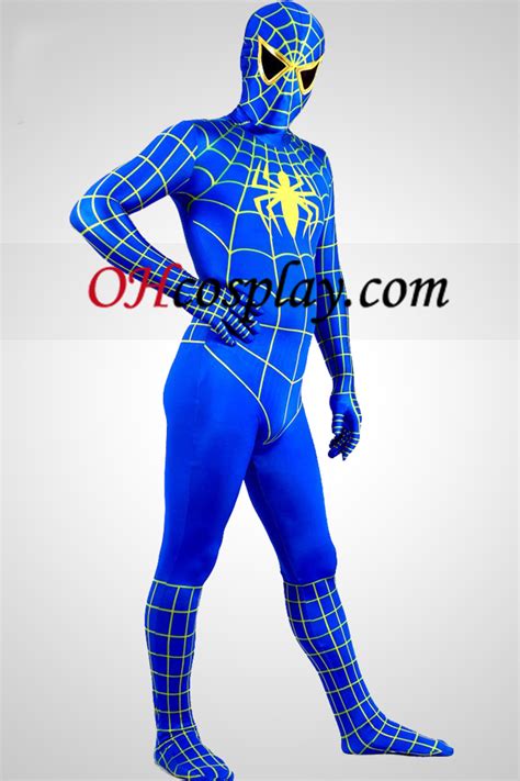 Blue and Yellow Lycra Bodysuit: