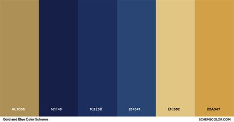 Blue and gold color scheme: