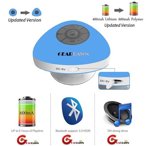 Bluetooth GearDawn Resistant Portable Handsfree LiPo 600Mah Compatible Doc