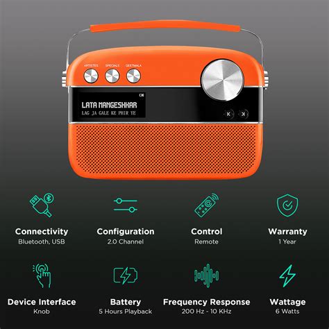 Bluetooth Speakers 2 0Channel Portable Orange Reader