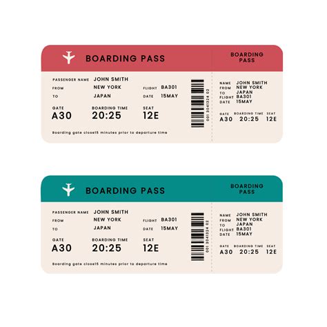 Boarding Pass Template Free Download