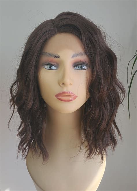 Bob Style Wigs Wavy Lace Front Brown Wigs Natural Synthetic Wigs