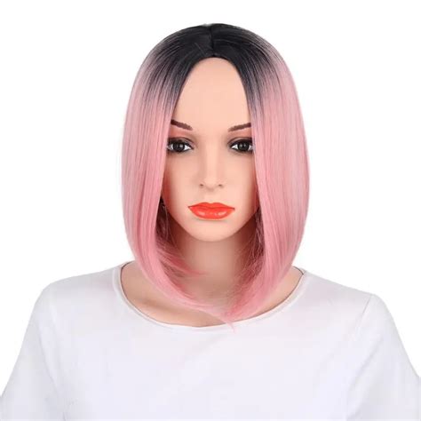 Bob Wigs For Women 12" Synthetic Monofilament Ombre/2 Tone Shoulder Length Straight Wigs