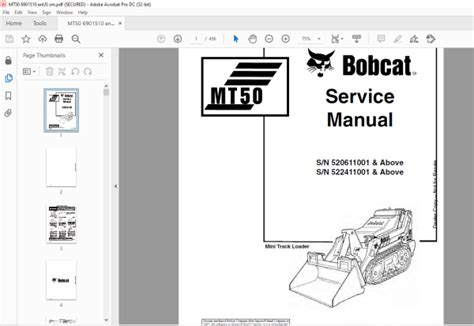 Bobcat Mt 50 Service Manual Ebook PDF