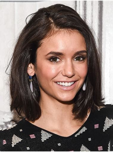 Bobs Straight Shoulder Length Brown Lace Front Nina Dobrev Wigs