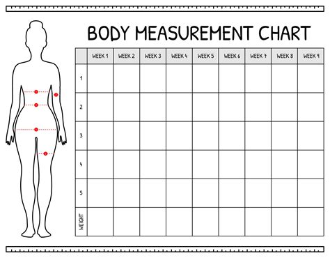 Body Measurement For Weight Loss Chart Free Printable