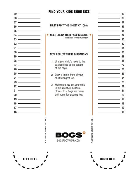 Bogs Sizing Chart