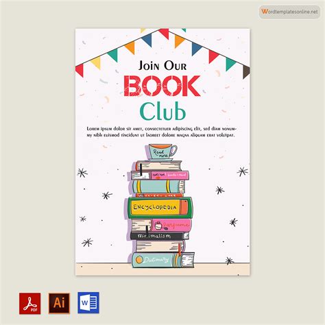 Book Club Flyer Template Free