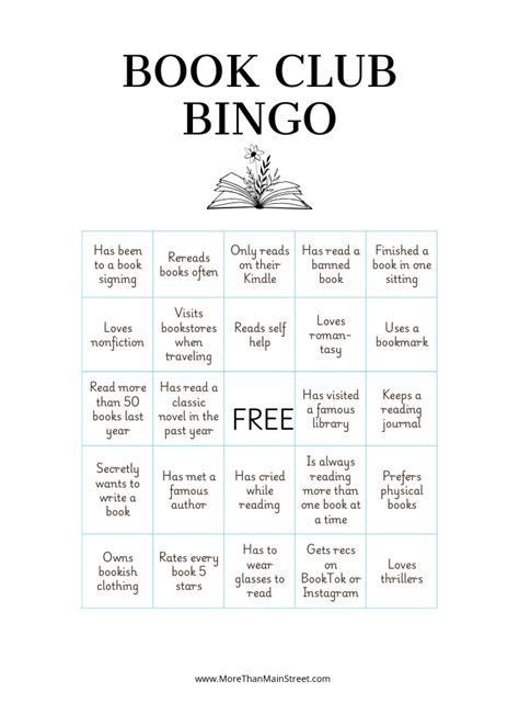 Book Club Games Printable