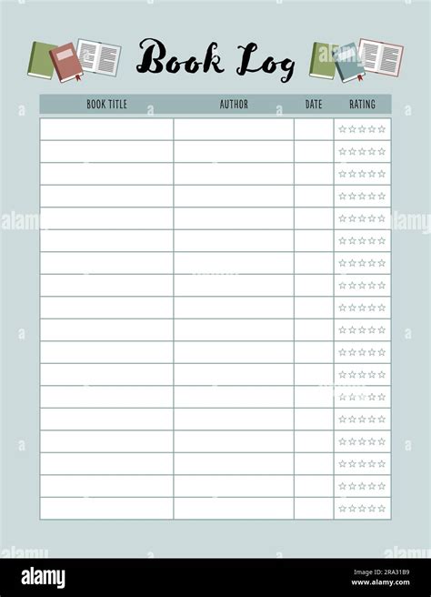 Book Log Template