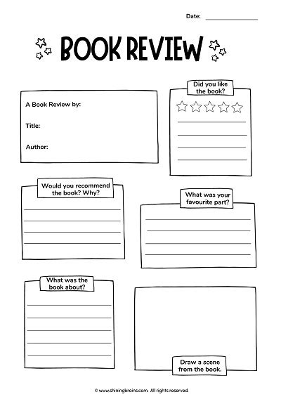 Book Review Template For Kids