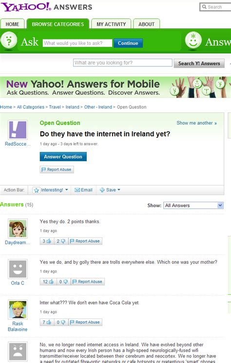 Book Yahoo Answers Ireland Reader