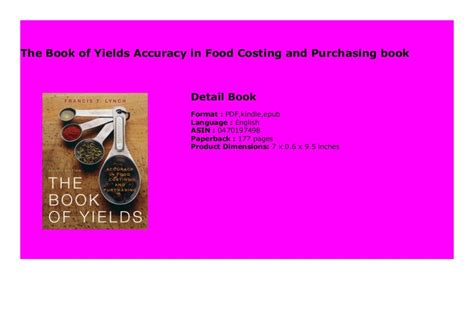 Book Yields Accuracy Costing Purchasing Doc