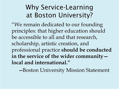 Boston University Mission Statement: Empowering Students to Shape the World
