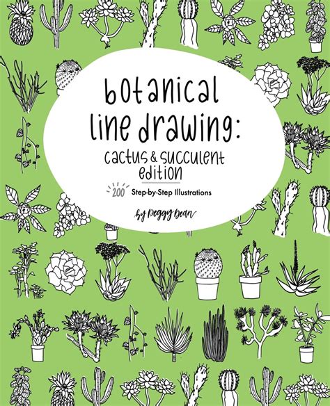 Botanical Line Drawing Cactus and Succulent Edition 200 Step-by-Step Illustrations Volume 2