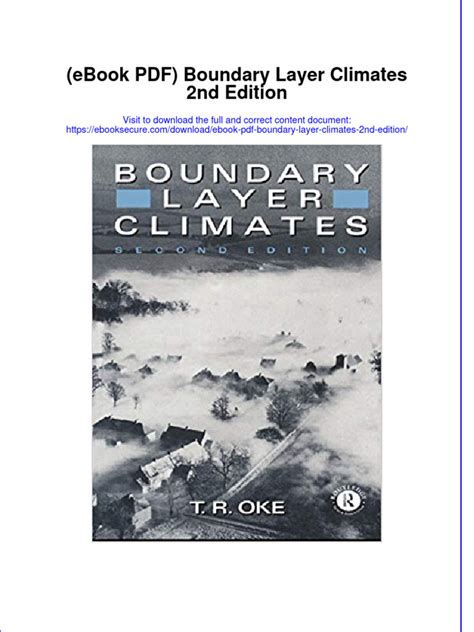 Boundary Layer Climates Ebook Epub