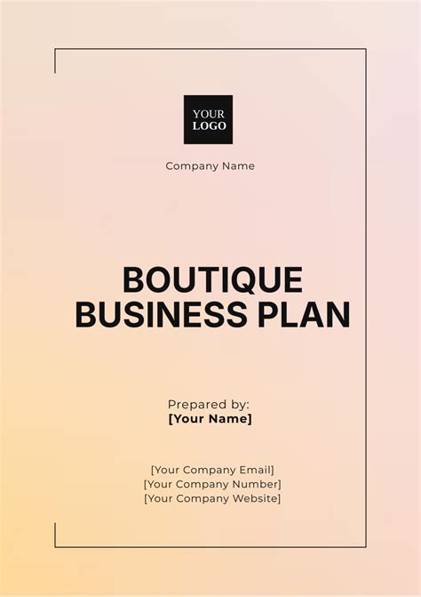 Boutique Business Plan Template
