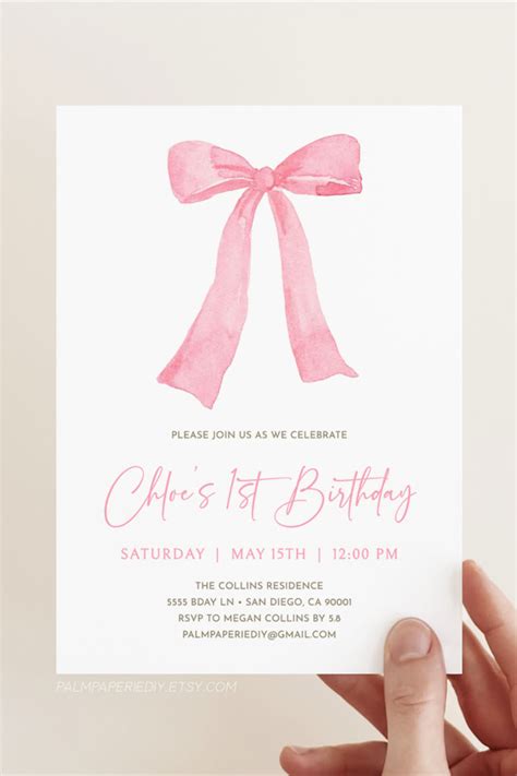 Bow Invitation Template
