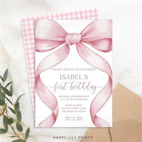 Bow Invitation Template Free