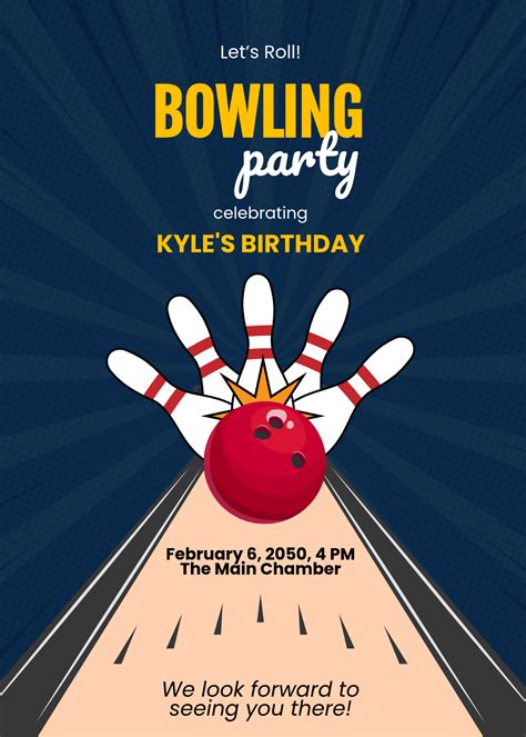 Bowling Party Invitation Template
