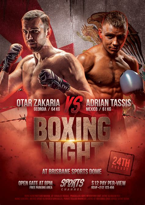 Boxing Match Flyer Template