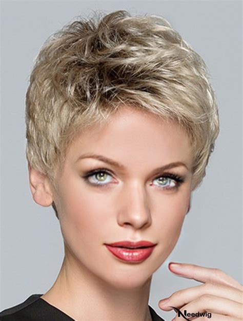 Boycuts Straight Blonde Synthetic 3" Short Hair Wigs