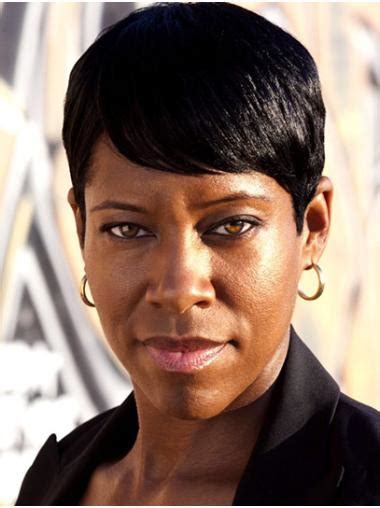 Boycuts Straight Short Black Lace Front Regina King Wigs