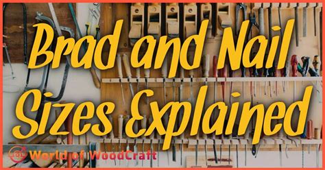 Brad Nail Sizes Chart