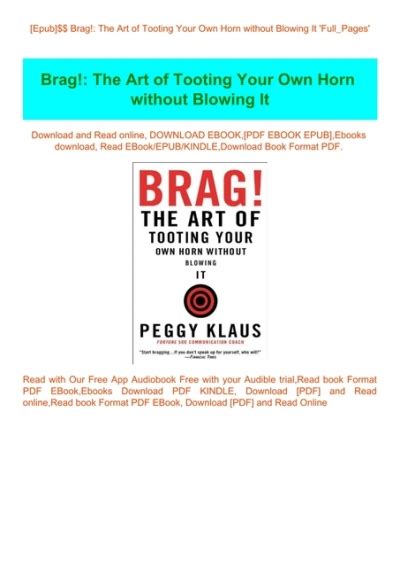 Brag.The.Art.of.Tooting.Your.Own.Horn.without.Blowing.It Ebook Epub