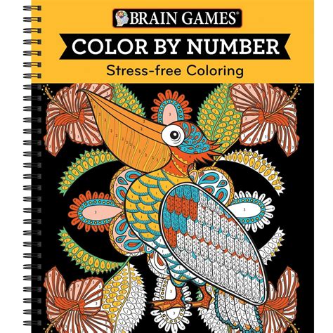 Brain Games Color by Number Stress-Free Coloring Orange Kindle Editon