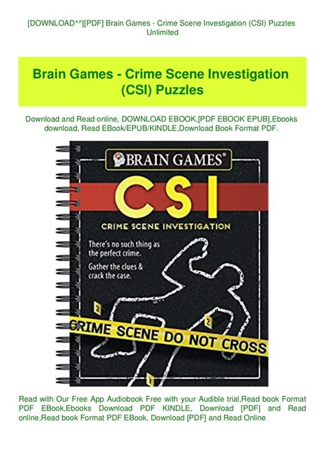 Brain Games Crime Scene Investigation CSI Puzzles Reader