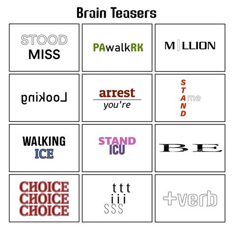 Brain Teasers Printable