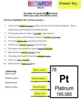 Brainpop Atoms Quiz Answers Doc