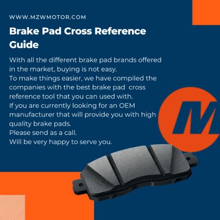 Brake Pad Cross Reference Chart