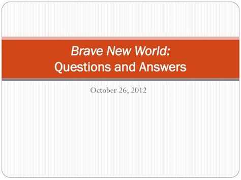 Brave New World Questions Answers Reader