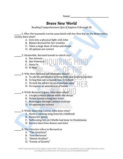 Brave New World Test Answers Reader