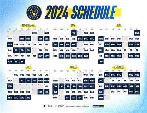 Brewers Schedule Printable