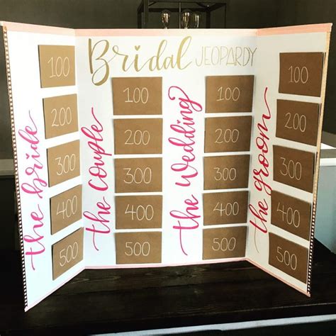 Bridal Shower Jeopardy Template