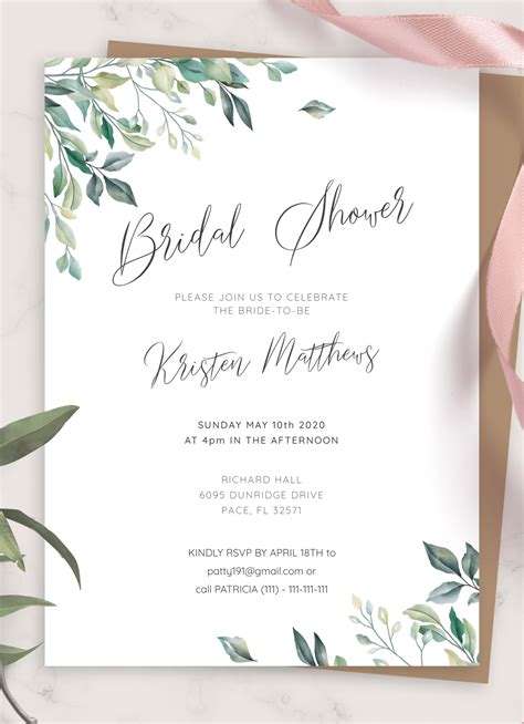 Bridal Shower Template Free
