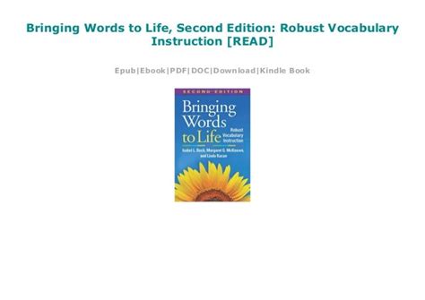 Bringing Words Life Second Instruction PDF