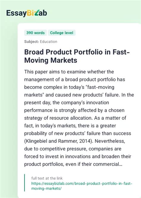 Broad product portfolio: