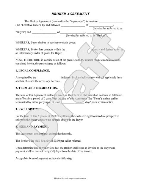 Broker Agreement Template