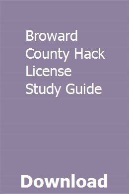 Broward County Hack License Test Questions Ebook Epub