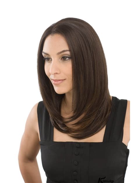 Brown Bob Wig Without Bangs Wigs Lace Front Wigs Synthetic Blunt Bob Wigs