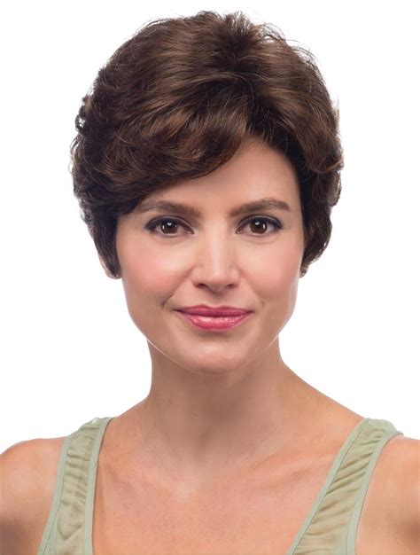 Brown Easeful With Bangs Wavy Short Wigs