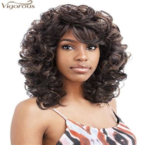 Brown Fashion Curly Synthetic Medium Wigs