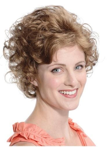 Brown Flexibility Curly Synthetic Medium Wigs