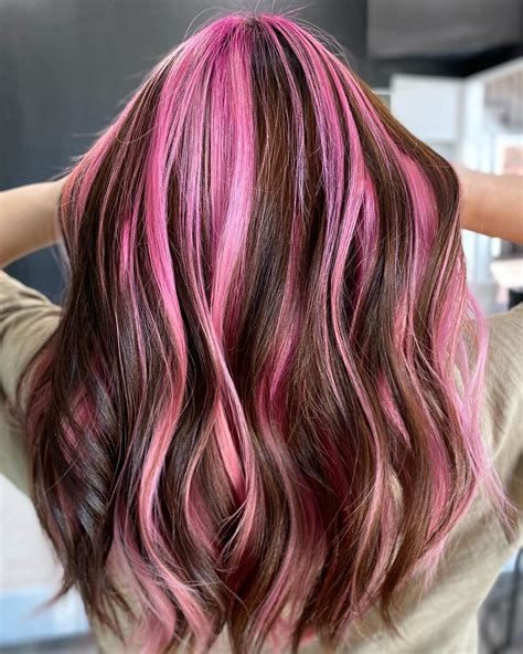 Brown Hair with Pink Highlights: A Bold and Beautiful Transformation