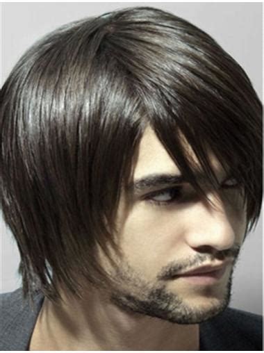 Brown Straight Remy Human Hair Graceful Men Wigs for 2025