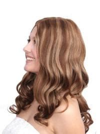 Brown Wavy Remy Human Hair Gorgeous Long Wigs